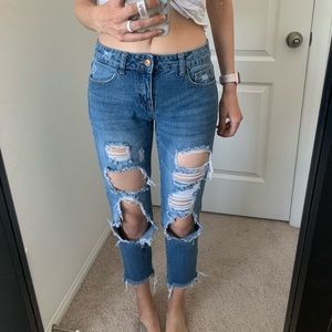 Distressed Mom Jeans